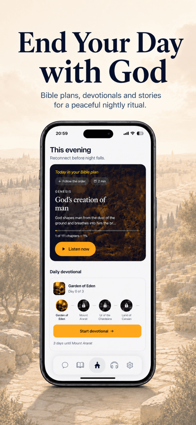 BibleNow audio bible app home screen with narrated Bible stories